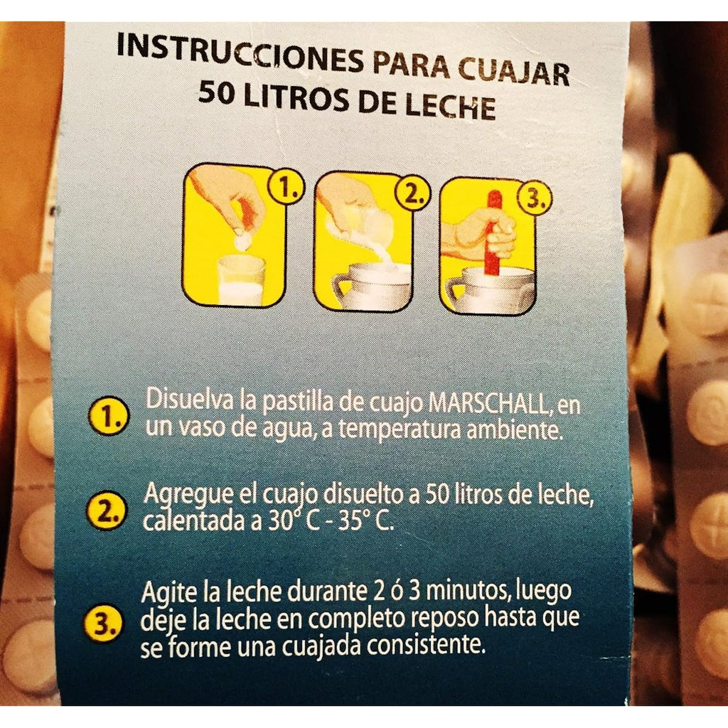 10 Tablets Of Vegetable Cuajo Marschall 50 Coagulant Tablets For Cheesemaking: Rennet Tablets For Hacer Queso