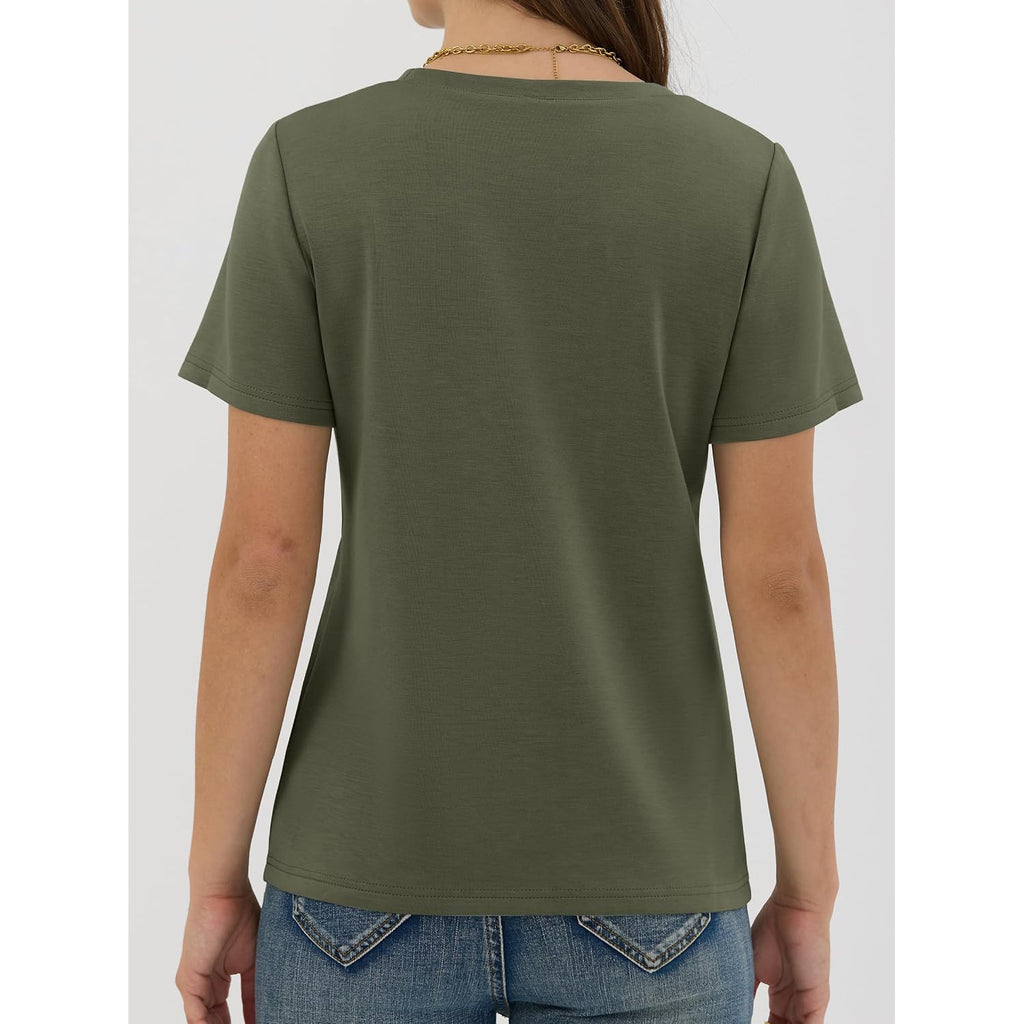 ANRABESS Women Short Sleeve Tops Summer Basic Tee Wrinkle-Free Trendy Cute T Shirts 2026 Spring Business Casual Outfits