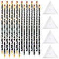 20 Pcs Rhinestone Picker Pen Set, 16 Yellow and White Self Adhesive Nail Dotting Wax Pen with 4 Triangular Bead Separator, Crystal Pick up Tools for Nail Art Diamond Painting