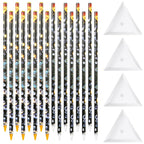 20 Pcs Rhinestone Picker Pen Set, 16 Yellow and White Self Adhesive Nail Dotting Wax Pen with 4 Triangular Bead Separator, Crystal Pick up Tools for Nail Art Diamond Painting