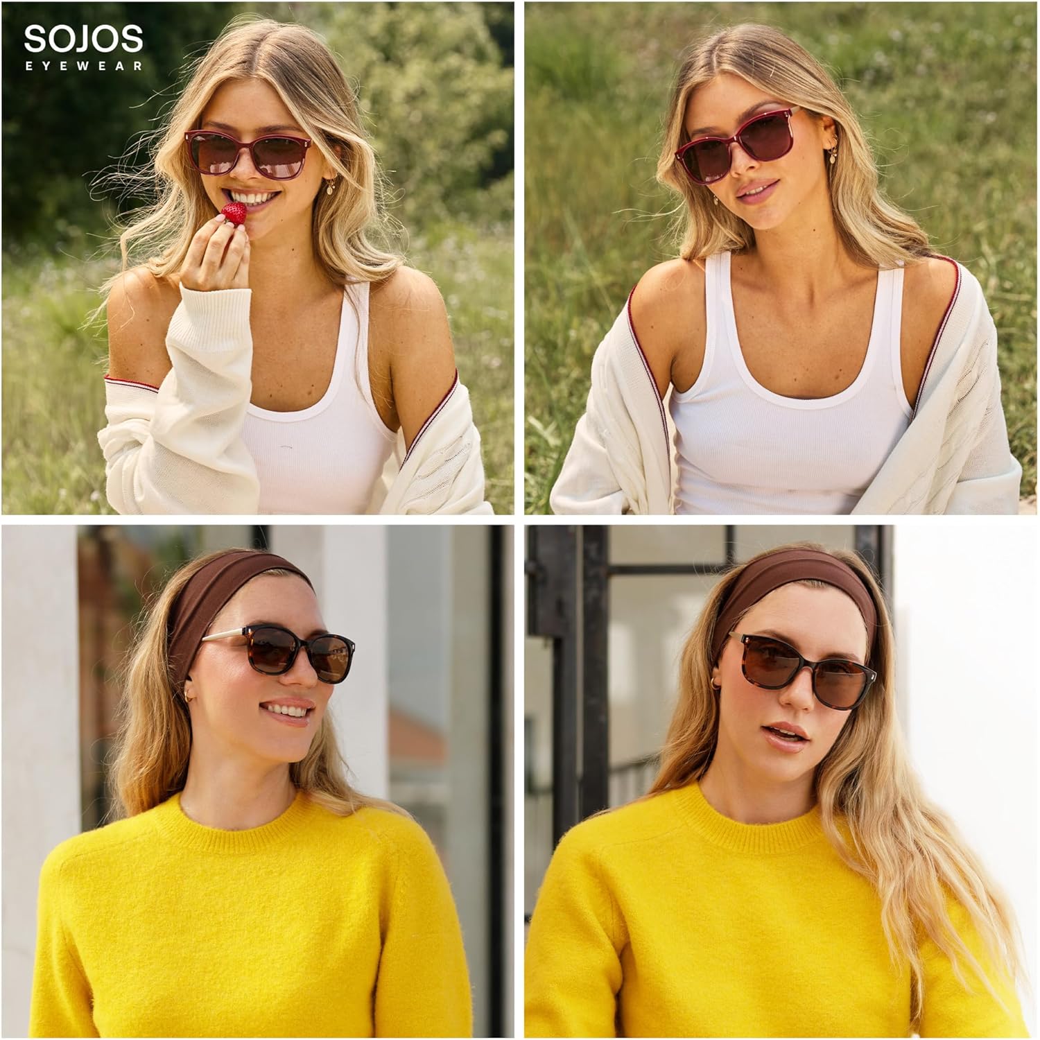 SOJOS Classic Square Polarized Sunglasses for Women Oversized Trendy Retro UV Protection Shade SJ2640