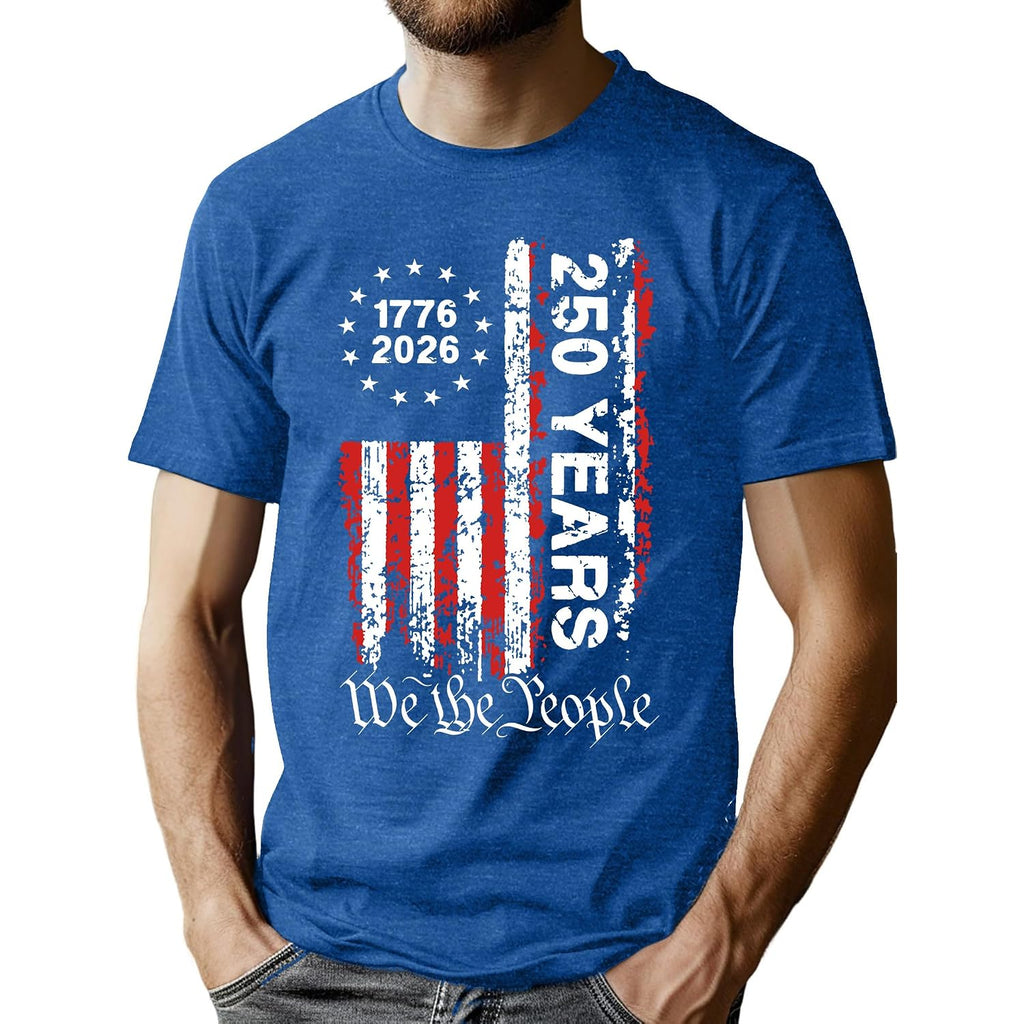 250Th Anniversary Usa Shirts For Men American Flag T-Shirt 4Th Of July Shirt 250 Years Birthday Patriotic Tops