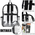 Silkfly 100 Pack Clear Backpacks Bulk Pvc Transparent Bookbags Heavy Duty See Through Bags With Pockets For Stadium Work Travel (15 X 11 X 5.2 Inches,Black,Gray,Blue,Pink)