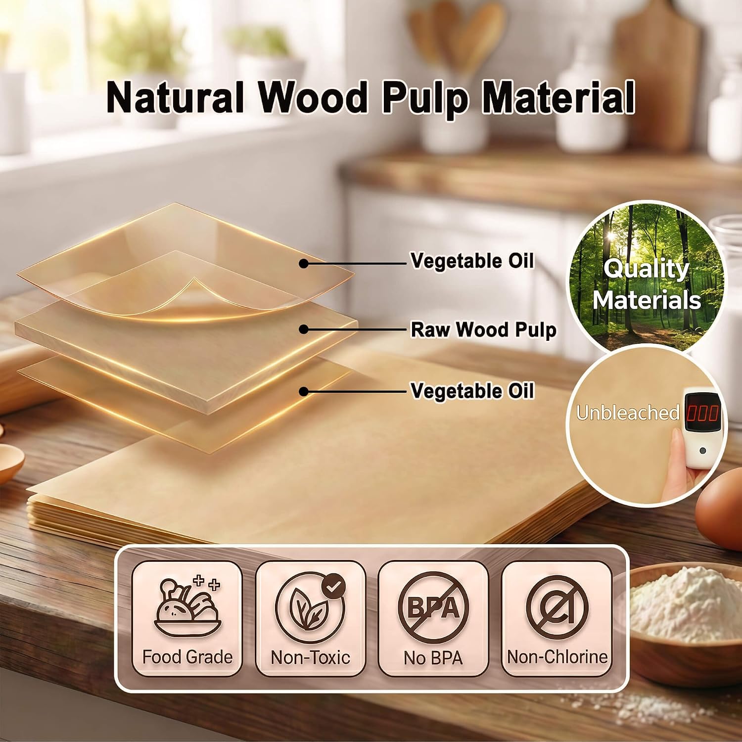 Parchment Paper Sheets, 9X13 Inch Non-Stick Precut Unbleached Parchment Paper For Baking, Grilling, Air Fryer And Steaming, Perfect For Cookies, Bread, Cakes And More, 100Pcs