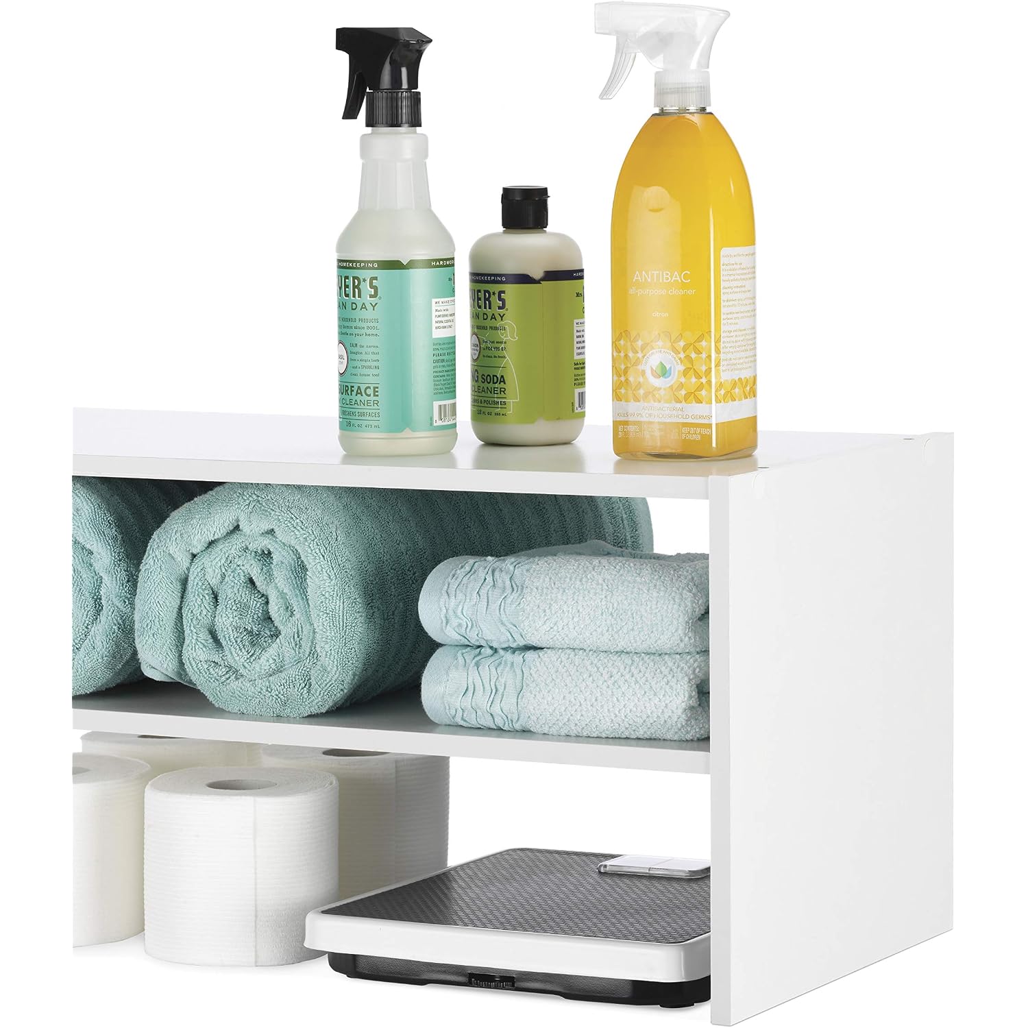 Whitmor Stackable 31" Extra Wide 2-Shelf Storage Organizer, White