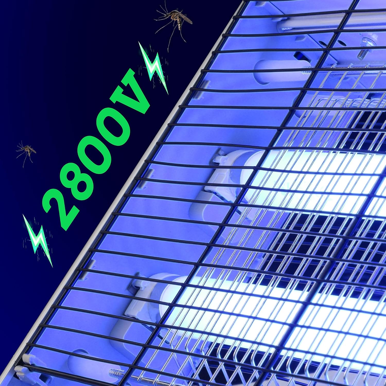 Lulu Home Electric Bug Zapper, Aluminium Indoor Mosquito Killer Insect Trap For Mosquito, Bug, Fly With Powerful 2800V Grid 25W Bulbs