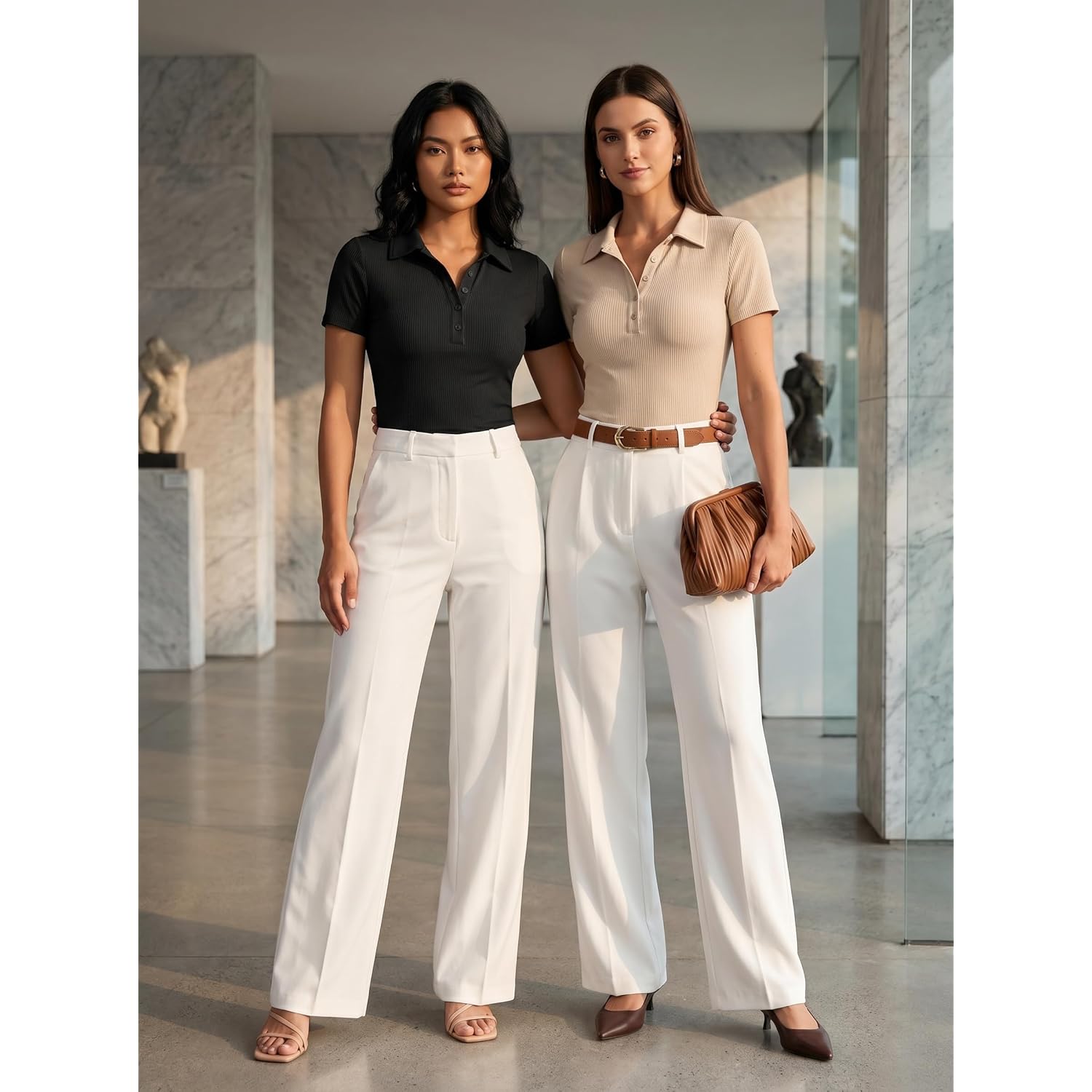 Womens Short Sleeve Business Casual Tops V Neck Fitted Collared Shirts Work Blouses