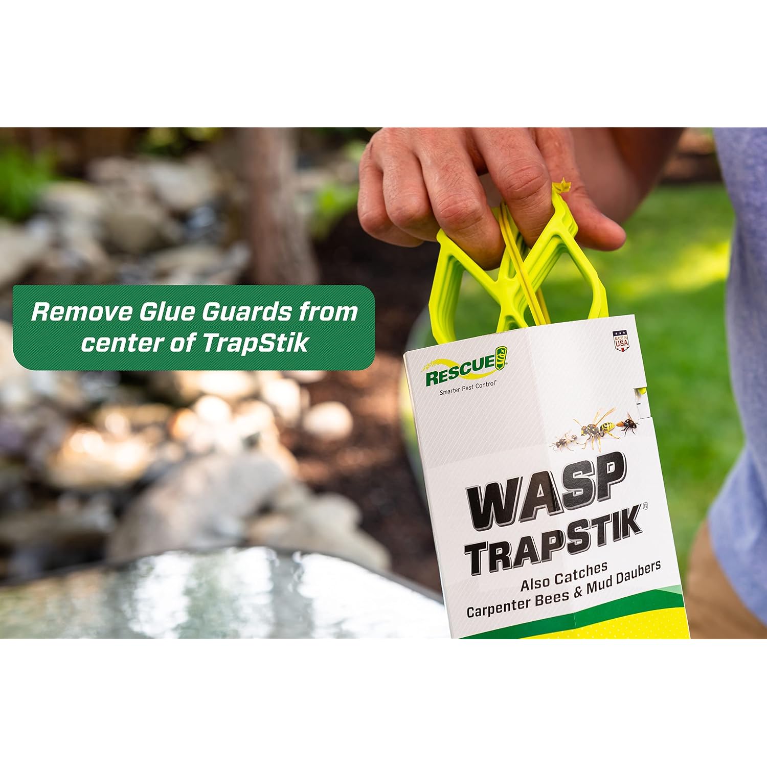 Rescue! Visilure® Trapstik For Wasps, Mud Daubers, Carpenter Bees – 3 Pack
