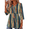Zeagoo 3/4 Length Sleeve Womens Tops 2026 Blouses For Women Dressy Casual Fashion Clothing V Neck T-Shirts Summer Outfits