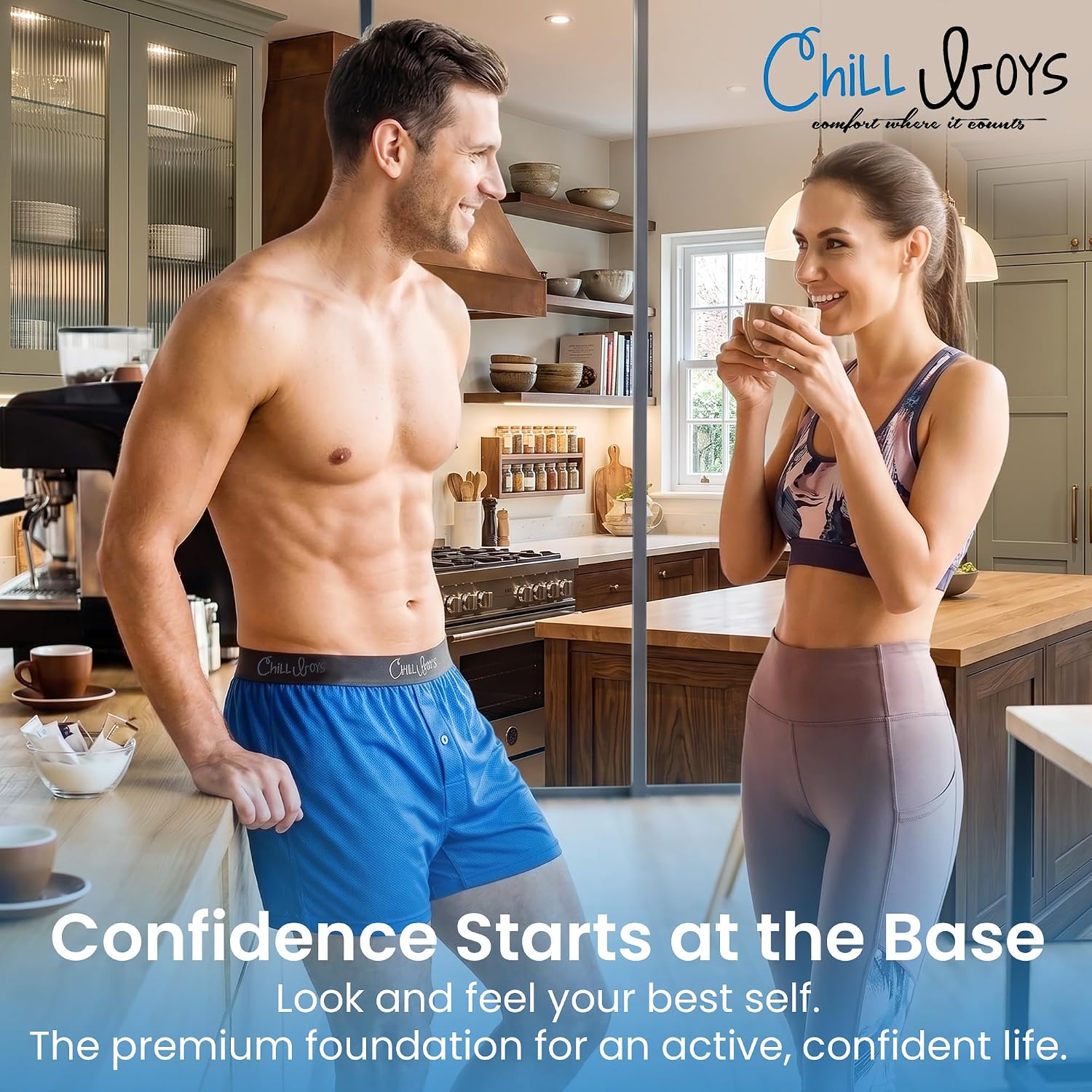 Chill Boys Performance Boxers -Cool Comfortable Men'S Boxer Shorts. Soft Anti-Chafing Underwear For Men. Tagless Boxers