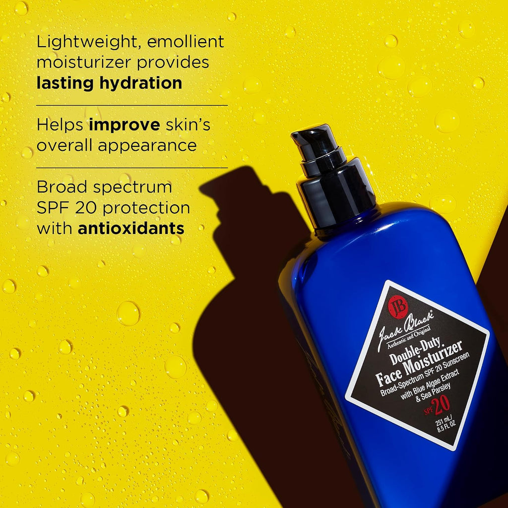 Jack Black Double Duty Face Moisturizer With Spf 20, Facial Moisturizer Face Cream For Men, Mens Facial Lotion With Spf, Gifts For Men