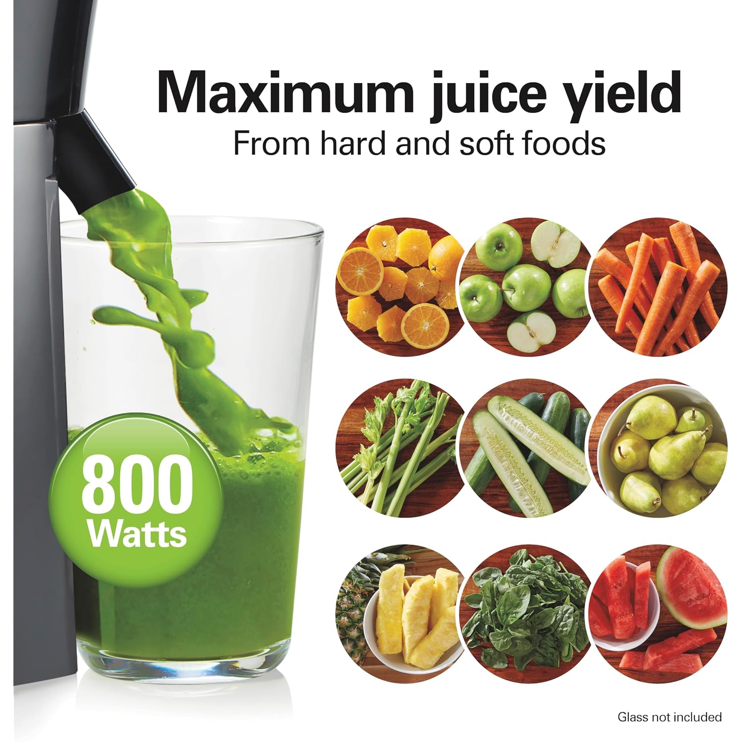 Hamilton Beach Juicer Machine, Big Mouth 3” Feed Chute For Whole Fruits And Vegetables, Easy To Clean, Centrifugal Extractor, Vegetable & Fruit Juicer, Bpa Free, 800W Motor, Black