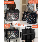 Large Ita Backpack Shoulder Tote Bag Crossbody Handbags With Insert,Kawaii Ita Purse,For Pin Display,Kpop Fan Anime (Pins Not Included) (Black)