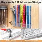 9.5” Large Acrylic Straw Holder For Cabinet Door, Reusable Adjustable Two-Part Straws Organizer With Ultra Sticky Adhesive Strips, 2026 Straw Storage For Kitchen Cupboard (Transparent)