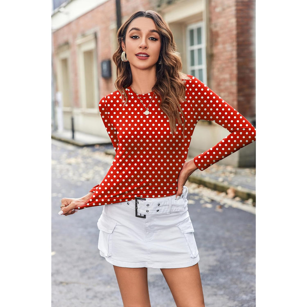 Zeagoo Women Long Sleeve T Shirts Crewneck Slim Fit Tops Going Out Fall Fashion Basic Tee