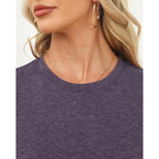 Womens Short Sleeve Tops Summer T Shirts Round Neck Causal Fashion Basic Tee