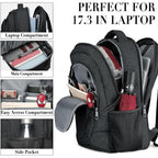 Bikrod Travel Laptop Backpack, 17 Inch Extra Large School Backpacks For Teen Boys And Girls, Black Water Resistant Women Back Pack, Business Men Sturdy Computer Bag