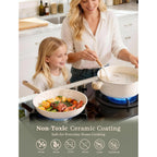 Astercook Pots And Pans Set Non Stick, Ceramic Cookware Set Non Toxic, 18 Pcs Dishwasher Safe Induction Cookware For Everyday Cooking & Housewarming Gifts
