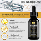 Beaueli 5% Minoxidil For Men & Women Hair Growth, Beard Growth, Hair Loss Treatment, Unisex Adult 1Oz
