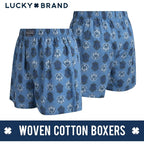 Lucky Brand Mens Boxer Shorts - 3 Pack Soft Cotton Relaxed Fit 4” Inseam Mens Underwear Boxers With Functional Fly