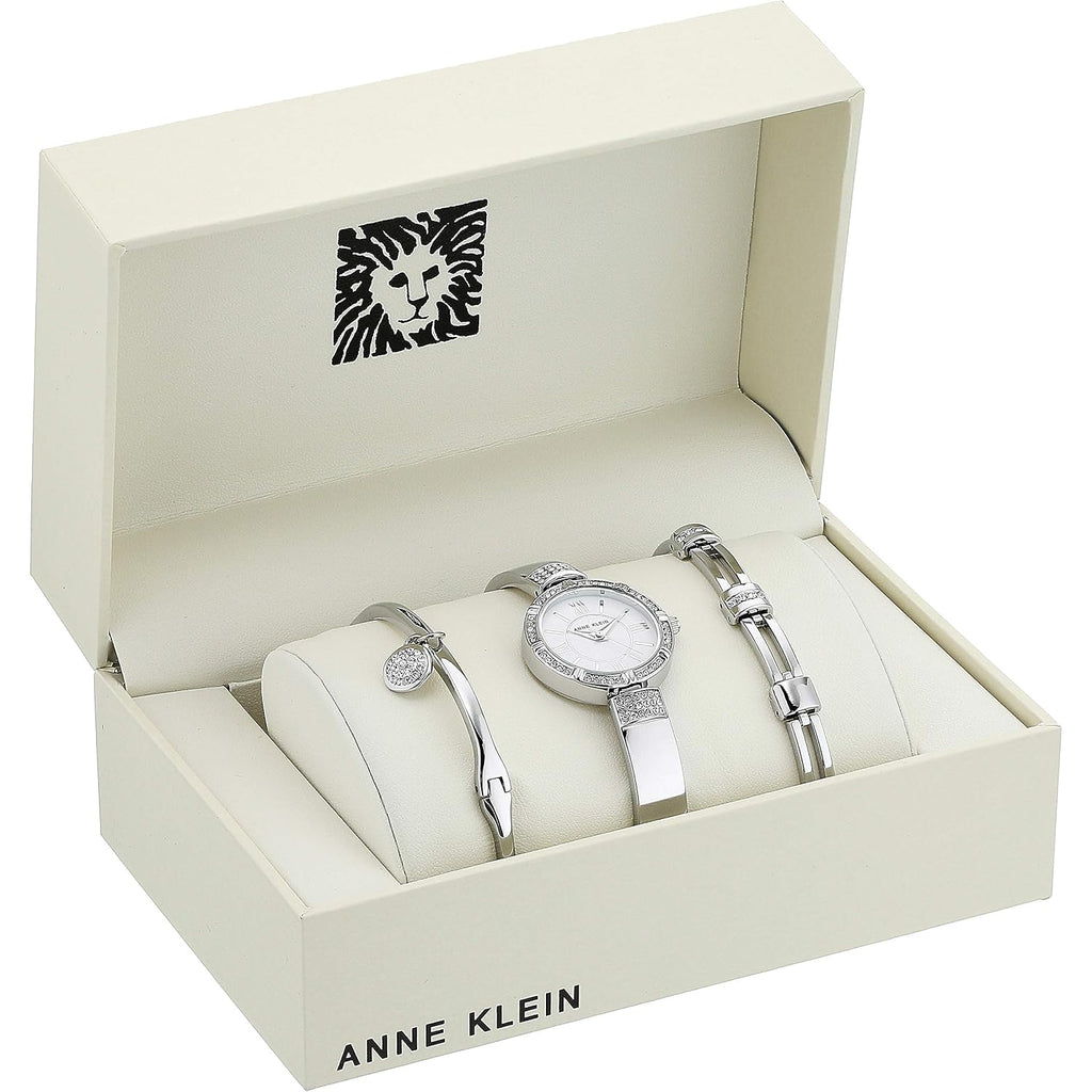 Anne Klein Women'S Premium Crystal Accented Watch And Bracelet Set