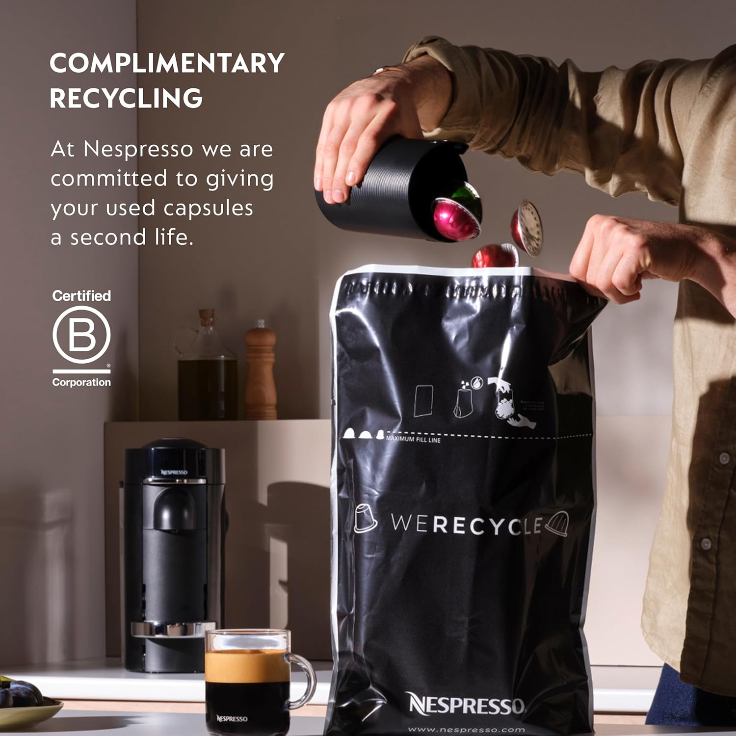 Nespresso Vertuo Coffee and Espresso Maker by Breville, Chrome