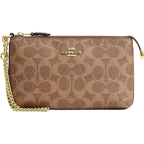 Coach Women'S Crossgrain Leather Wristlet W Chain