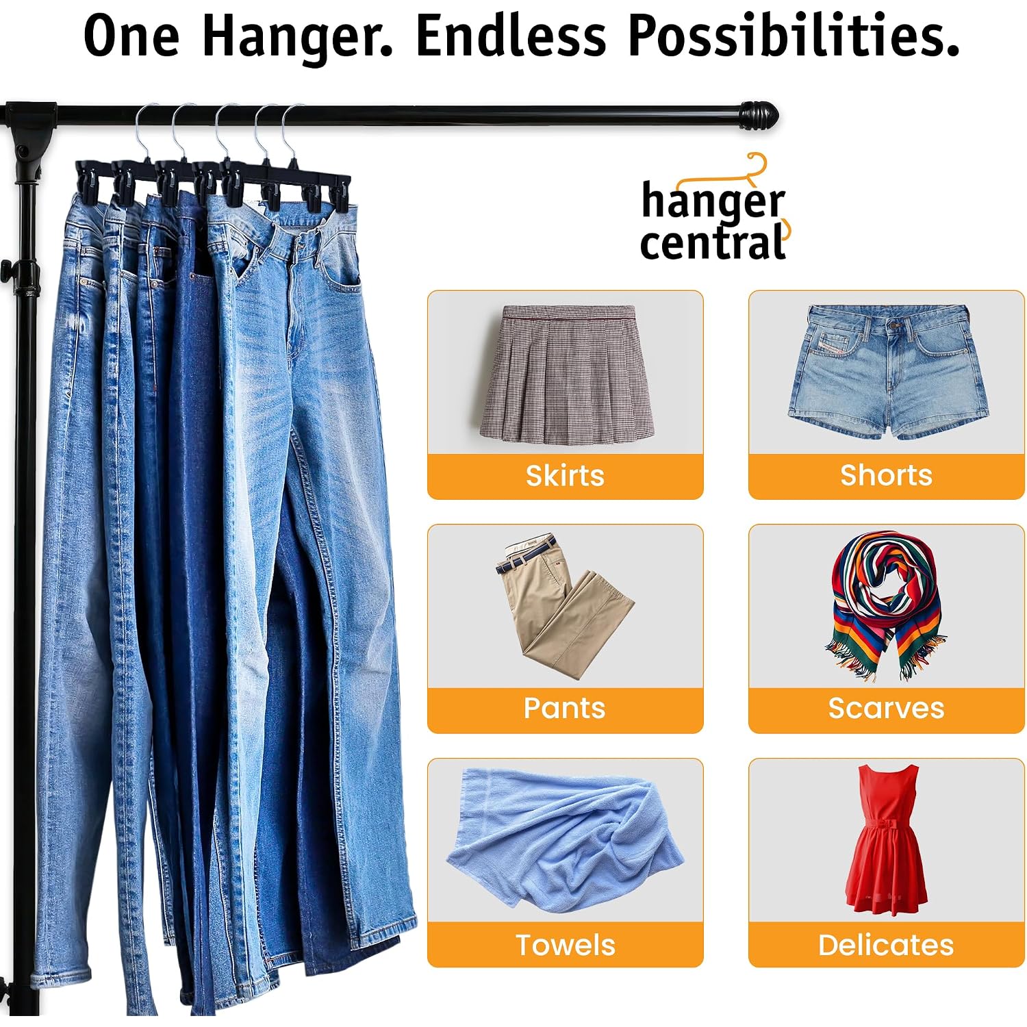 12 Inch 30 Pack Pants Hangers Slim Plastic Clothes Hangers With Clips For Skirts, Shorts & Trousers – Non Slip Grip, Heavy Duty Space Saver With Swivel Hook – Black Closet Organizer