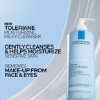 La Roche-Posay Toleriane Moisturizing Milky Cleanser, Gentle Face Cleanser With Glycerin For Dry, Sensitive & Allergy-Prone Skin, Face Wash For Hydration, Makeup Remover Cleanser, 13.5Fl Oz