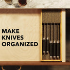 SpaceAid Knife Drawer Organizer Bamboo Insert Dock, Kitchen Steak Knives Holder Organizers Block for Drawer in Storage Organization (Small)