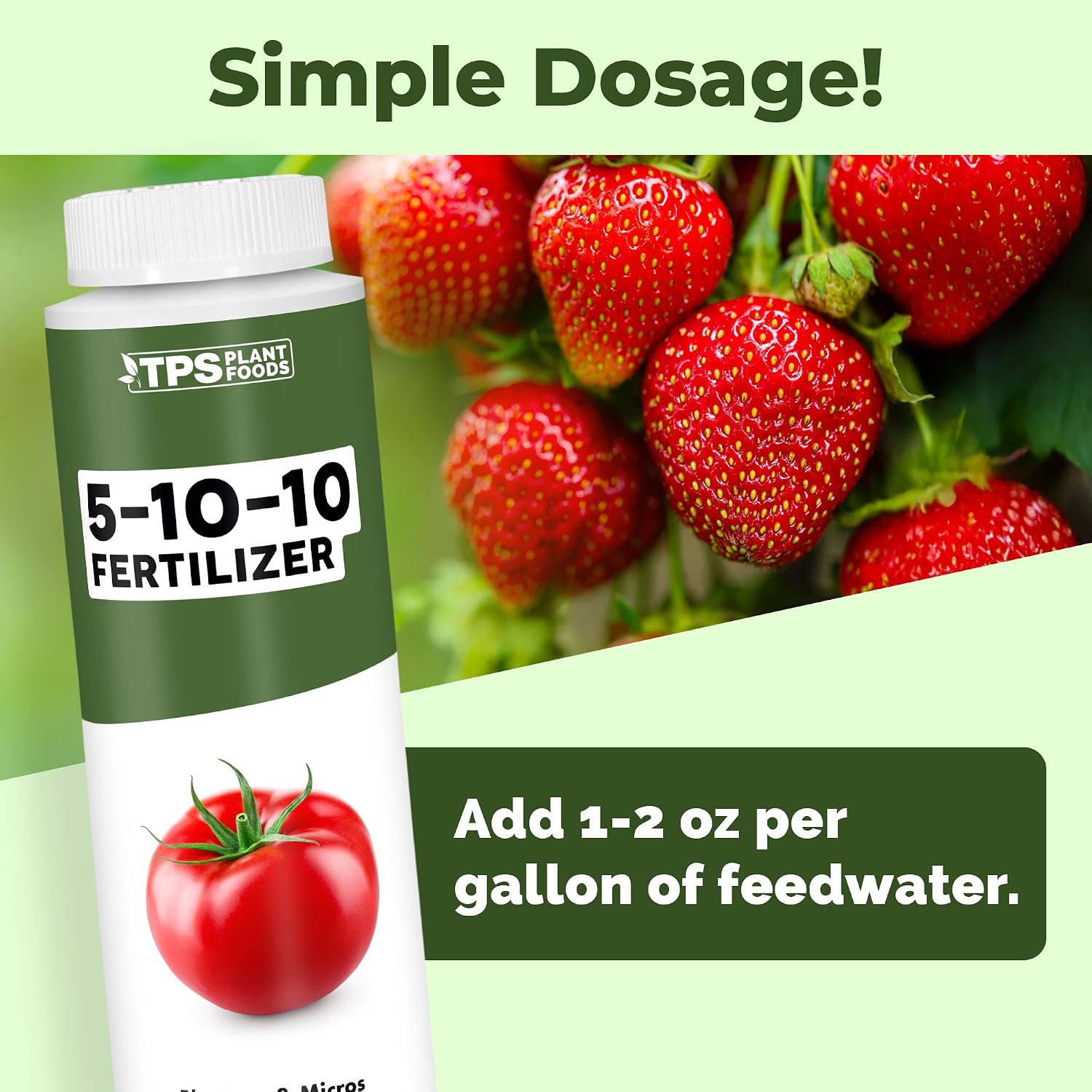 5-10-10 Fertilizer For Plants, Great For Root Vegetables, Tomatoes, And Flowers, Plant Fertilizer By Tps Plant Foods, 8Oz (250Ml)