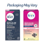 VEET Ready-To-Use Waxing Kit For Women, Wax Strips For Body Hair Removal, Wax Kit For Legs and Body, Personal Care Product, Hair Remover, 40ct Waxing Strips (20 Double-Sided), 4ct Body Wipes