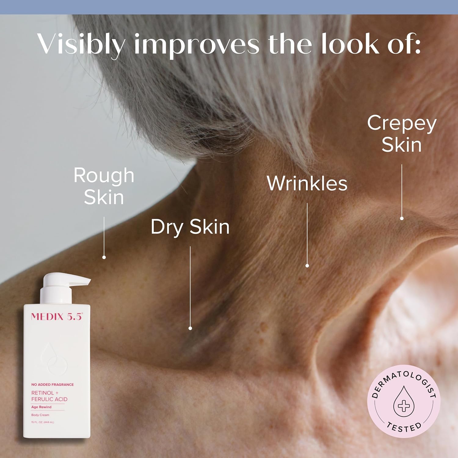 Medix Retinol Body Lotion + 20% Vitamin F Serum Booster Moisturizer 2Pc Skin Care Set | Crepey Skin Care Treatment | Retinol Body Cream Targets Appearance Of Sagging Crepe Skin & Wrinkles, 2Pc Set