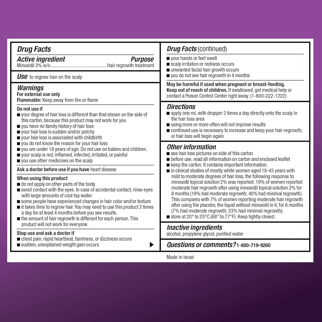 Amazon Basic Care Minoxidil Topical Solution, 2 Percent, Hair Regrowth Treatment For Women, 6 Ounce