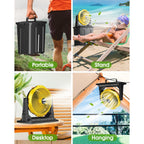 Ausic Portable Misting Fan, 9L 10-Inch Outdoor Mist Fans For Outside Patios Cooling, 20000Mah Rechargeable Battery Fan With Water Box, 3 Strong Winds, 3 Spray Mister, Camping/Beach Summer Essentials