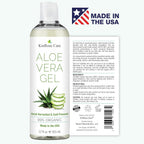 Kinrose Care, 12Oz Aloe Vera Gel For Face, Skin, Hair & Sunburn Relief - From Pure Organic Aloe Vera (99%) - Cold Pressed, Vegan, Unscented - Made In Usa.