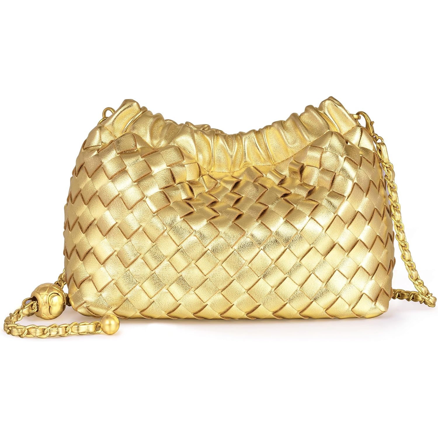 Joryin Woven Women's Crossbody Bag & Evening Purse, Trendy Dumpling Clutch & Hobo Cloud Shoulder Bag Trendy Dumpling Clutch
