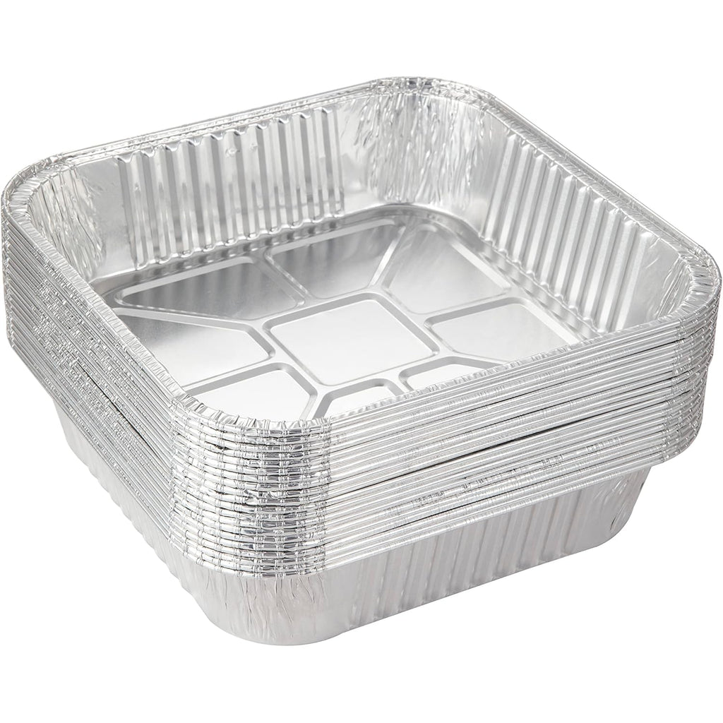 Waytiffer 25pack- 8 x 8 Aluminum foil Pans Disposable Heavy Duty Square baking Cake Pan, Cooking Tins Homemade Breads Oven Pans,Foil Pan, Baking pan Roasting