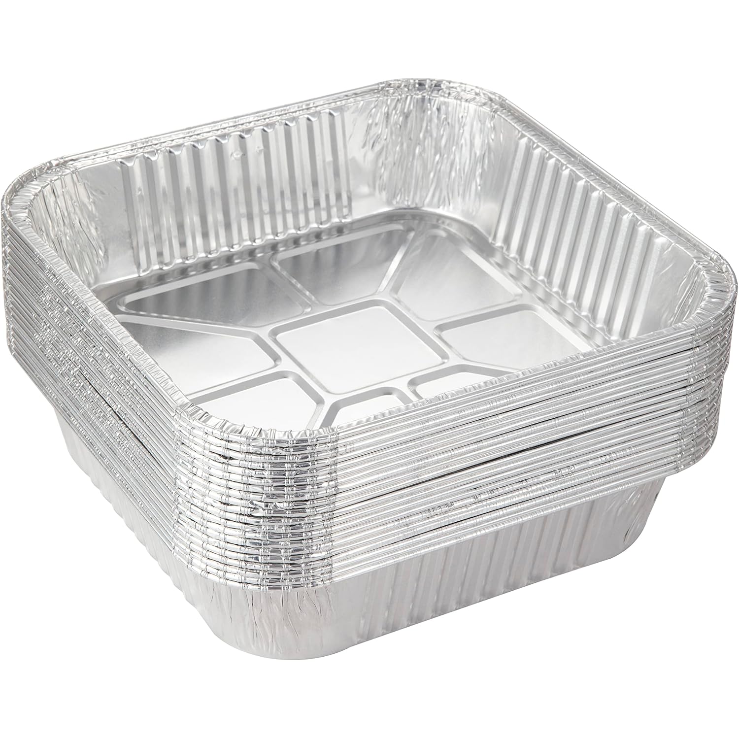 Waytiffer 25pack- 8 x 8 Aluminum foil Pans Disposable Heavy Duty Square baking Cake Pan, Cooking Tins Homemade Breads Oven Pans,Foil Pan, Baking pan Roasting
