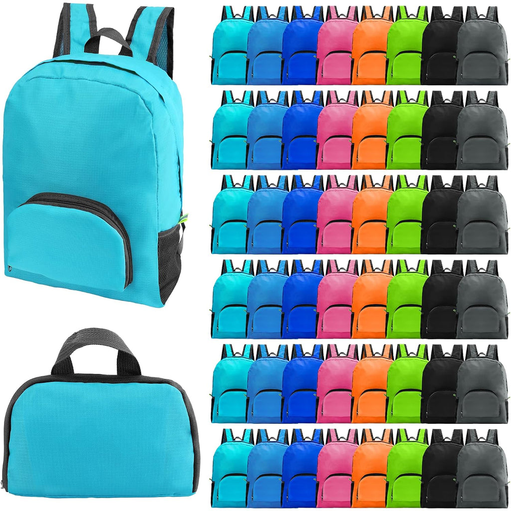 48 Pack Backpacks In Bulk, 17 Inches Basic Back Pack For Adult, Bulk Backpacks For Homeless Supplies Wholesale Backpack Lightweight Outdoor Travel Book Bags (8 Color)