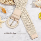 Women Wide Woven Belt for Dresses Fashion Rattan Braided Waist Belt Straw Raffia Boho Belt for Jeans