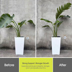 Rifny Plant Stakes For Indoor Plants, 14 Inch Plant Support Stakes With Clips, Tall Adjustable Plant Sticks For Indoor Monstera Tomato Orchid Potted Plants Flower (6 Pcs, Green)