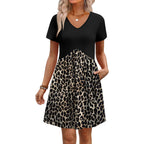 Wiholl Dresses For Women 2026 Casual Summer V Neck Babydoll Dress Short Sleeve Fashion Beach Vacation Clothes