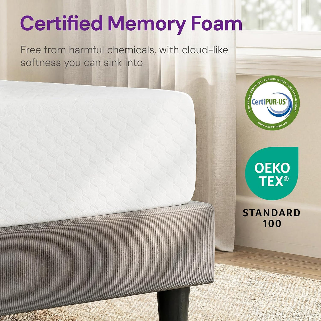 Gaeste 10 Inch King Cooling Gel Memory Foam Medium Feel Mattress Breathable Pressure Relief Certipur-Us Certified Foam, Mattress-In-A-Box Comfort & Supportive No Fiberglass (King, 10 In)