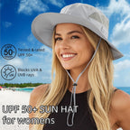 Women'S Upf 50+ Sun Hat Uv Protection Wide Brim Bucket Hat Summer Beach Hats Fishing Hiking Outdoor Safari Hats