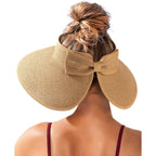 FURTALK Sun Visor Hats for Women Beach Hat Ponytail Summer UPF 80+ Beach Vacation Essentials Packable Wide Brim