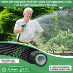 50 Ft Non-Expanding Garden Hose, 2026 New Upgrated Non-Expandable Garden Water Hose - Ultra-Light & Flexible Burst-Resistant, Kink-Free Garden Hoses, All-Weather Use For Lawns, Gardens,Outdoor