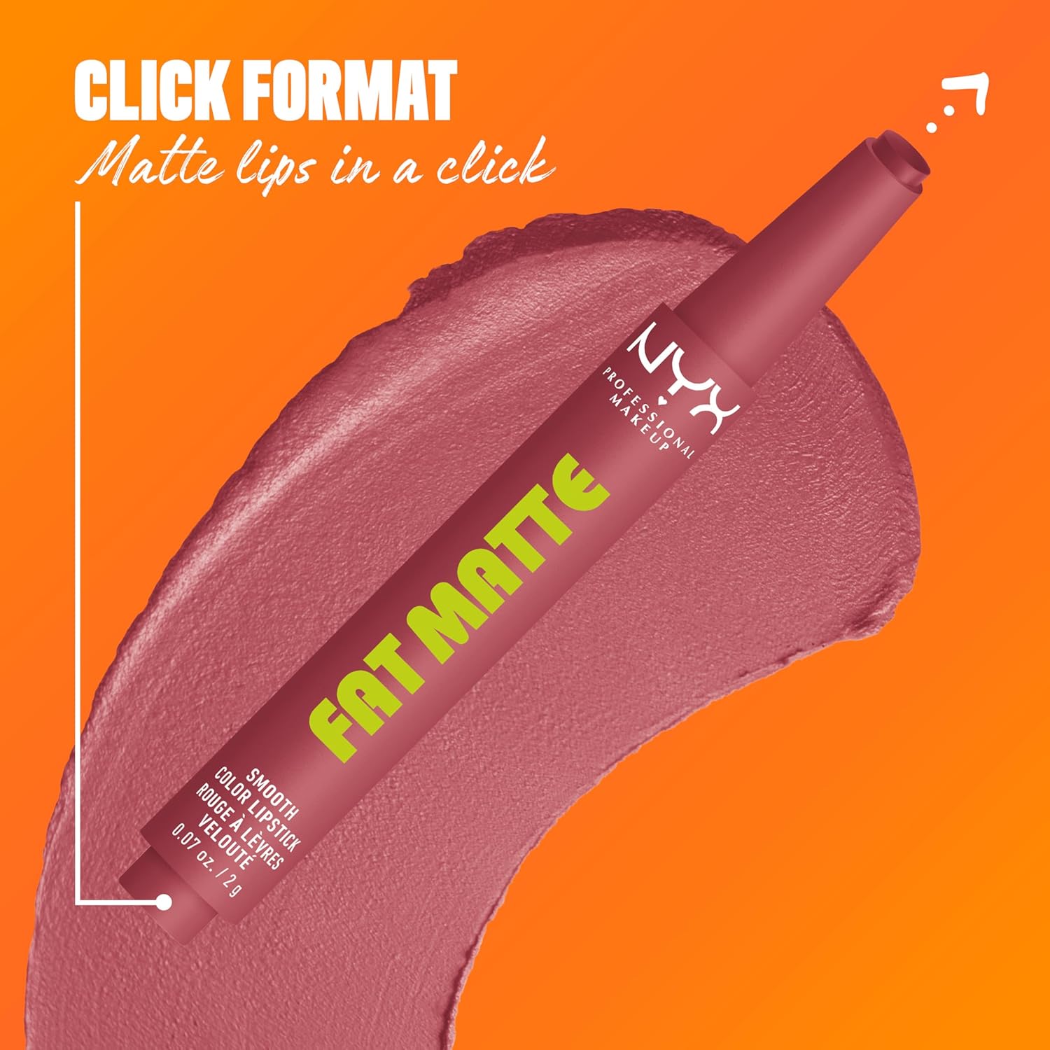 NYX PROFESSIONAL MAKEUP Fat Matte Lipstick, Pigmented, Smoothing, & Non-Drying Lip Crayon, Long Lasting Lip Makeup, Vegan & Cruelty Free - Blush Blanket (Mauve)