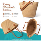 Hommtina Straw Bag Womens Straw Beach Bag Vacation Purse for Summer