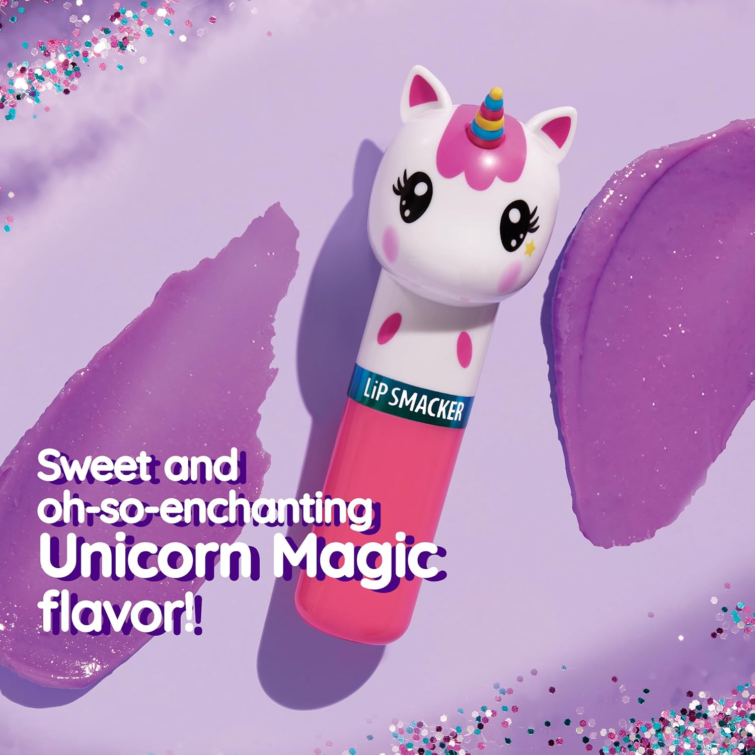 Lip Smacker Lippy Pals Unicorn, Flavored Moisturizing & Smoothing Soft Shine Lip Balm, Hydrating & Protecting Fun Tasty Flavors, Cruelty-Free & Vegan - Unicorn Magic